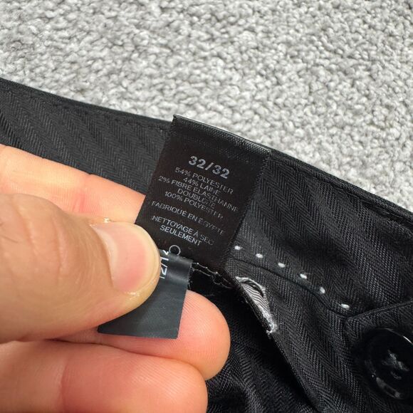 Express Photographer Wool Blend Dress Pants Men 32x32 Black Straight Leg Stretch - Picture 8 of 15